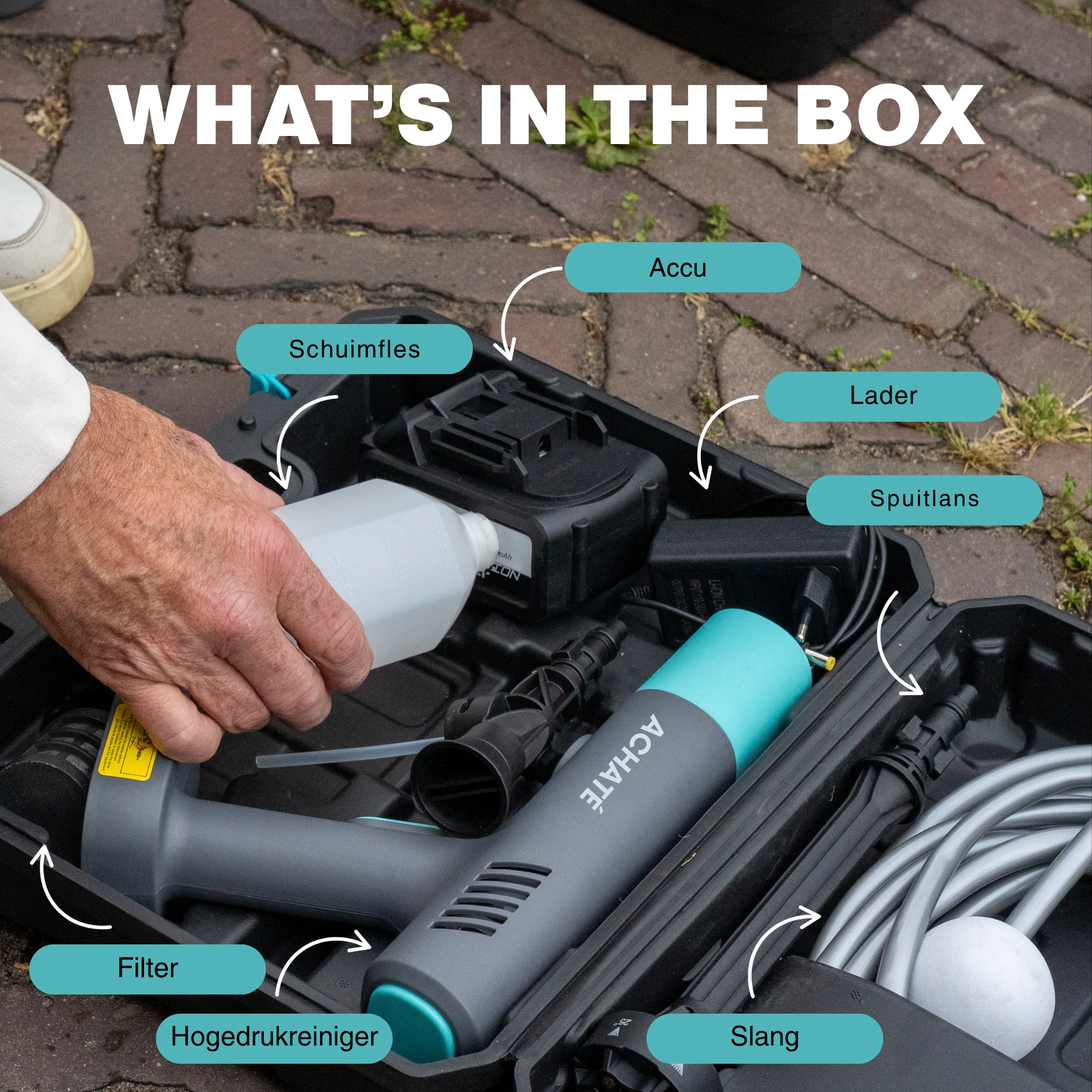Achaté Draadloze Hogedrukreiniger Bundel - Image 4